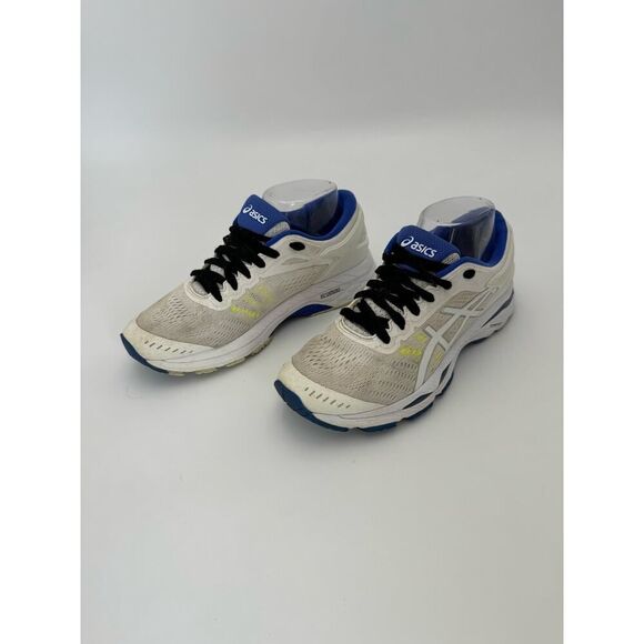 ASICS Women's Size 7.5 Gel-Kayano 24 Lightweight Long Running Shoes White/Blue - Picture 2 of 5